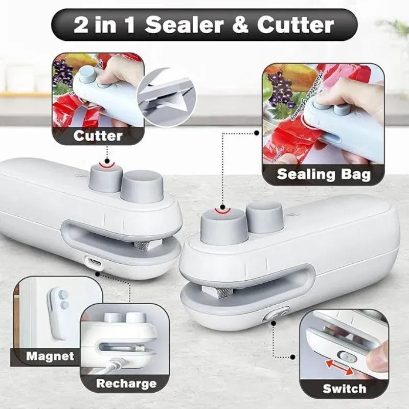 2-in-1 Sealer & Cutter Rechargeable Food Sealer